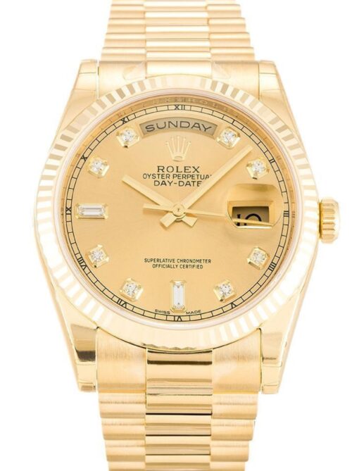 Replica Rolex Day-Date 118238 36mm Gold Dial - Best shop to buy a Fake Rolex