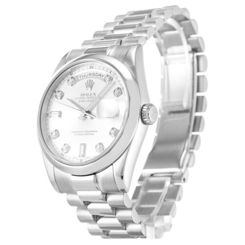 Replica Rolex Day-Date 118209 36mm Silver Dial - Best shop to buy a Fake Rolex