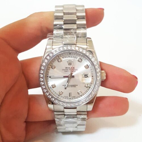 Replica Rolex Day-Date 118346 36mm Silver Dial - Best shop to buy a Fake Rolex