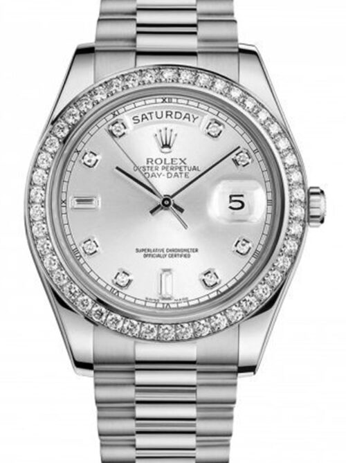 Replica Rolex Day-Date 118346 36mm Silver Dial - Best shop to buy a Fake Rolex