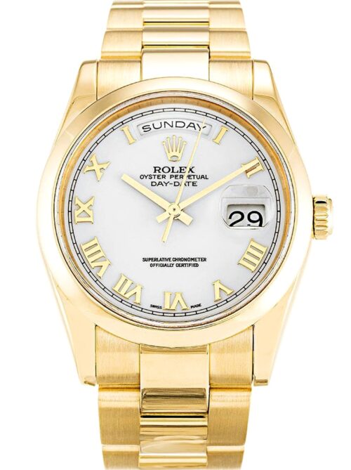 Replica Rolex Day-Date 118208 36mm White Dial - Best shop to buy a Fake Rolex
