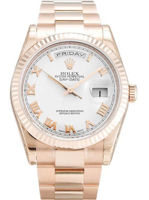 Replica Rolex Day-Date 118235F 36mm White Dial - Best shop to buy a Fake Rolex