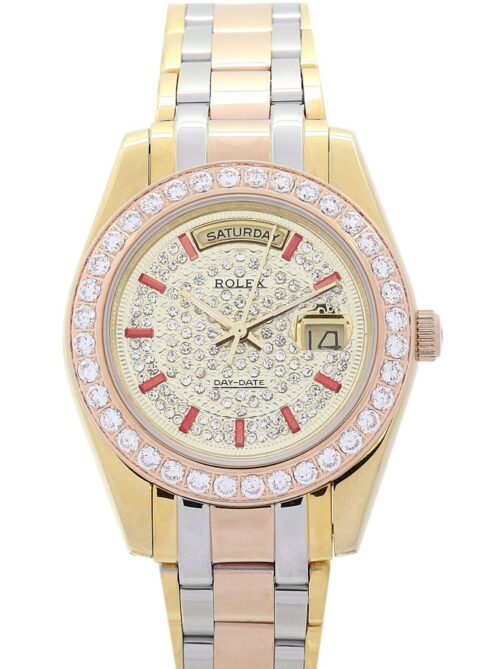 Replica Rolex Day-Date 118346 36mm Yellow Gold Dial with diamonds - Best shop to buy a Fake Rolex