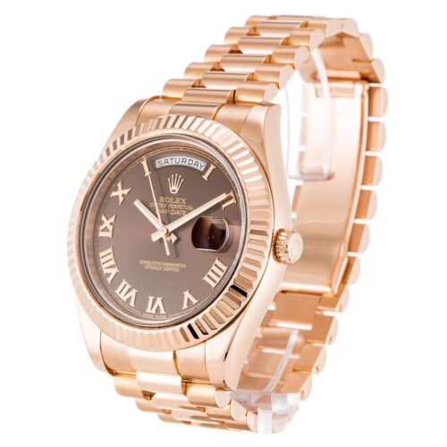 Replica Rolex Day-Date II 218235 41mm Chocolate Dial - Best shop to buy a Fake Rolex
