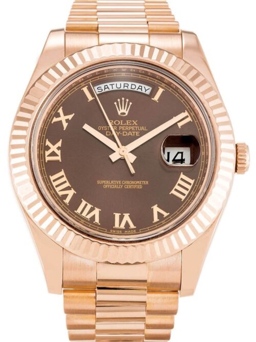 Replica Rolex Day-Date II 218235 41mm Chocolate Dial - Best shop to buy a Fake Rolex