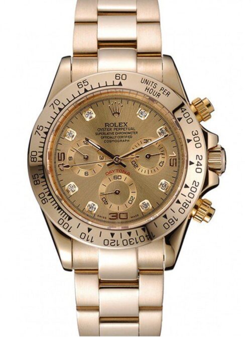 Replica Rolex Daytona 1454245 39mm Gold Dial - Best shop to buy a Fake Rolex