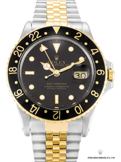 Replica Rolex GMT-Master 38mm Dial Black 16753 - fake Rolex for sale