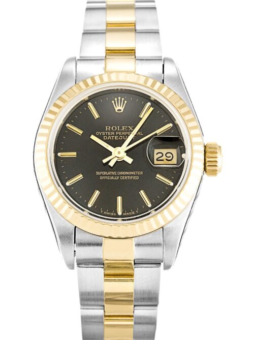 Replica Rolex Lady-Datejust 69173 26mm Black Dial - Best shop to buy a Fake Rolex
