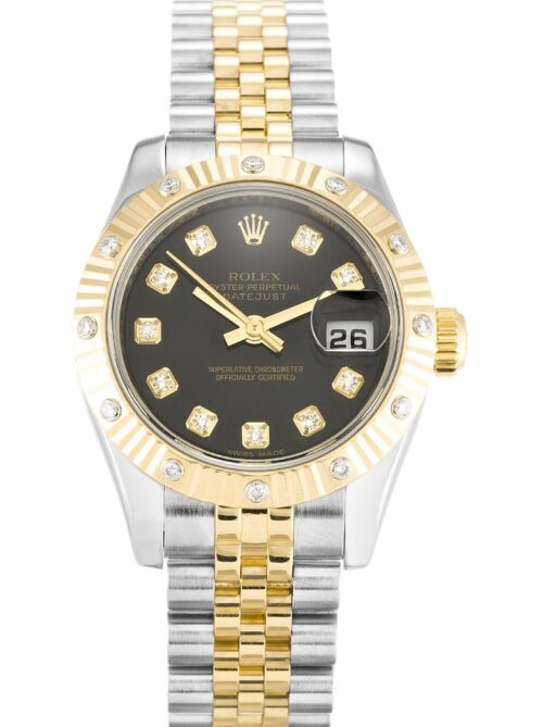 Replica Rolex Lady-Datejust 179313 26mm Black Dial - Best shop to buy a Fake Rolex