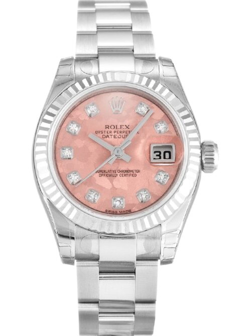 Replica Rolex Lady-Datejust 179174 26mm Gold Dust Pink Dial - Best shop to buy a Fake Rolex
