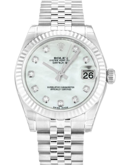 Replica Rolex Lady-Datejust 178274 31mm White Mother of Pearl Dial - Best shop to buy a Fake Rolex