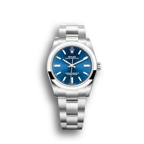 Replica Rolex Oyster Perpetual Lady 34mm Dial Blue 124200 - Best shop to buy a Fake Rolex