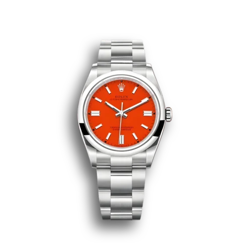 Replica Rolex Oyster Perpetual Lady 36mm Dial Coral Red 126000 - Best shop to buy a Fake Rolex