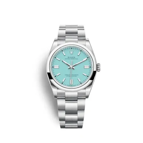 Replica Rolex Oyster Perpetual Lady 36mm Dial Turquoise Blue 126000 - Best shop to buy a Fake Rolex