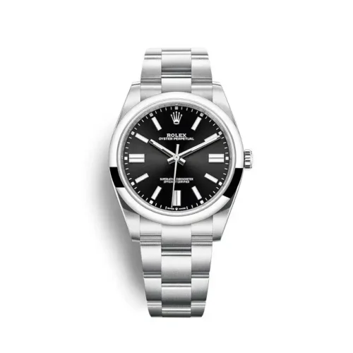 Replica Rolex Oyster Perpetual Lady 34mm Dial Black 124200 - Best shop to buy a Fake Rolex