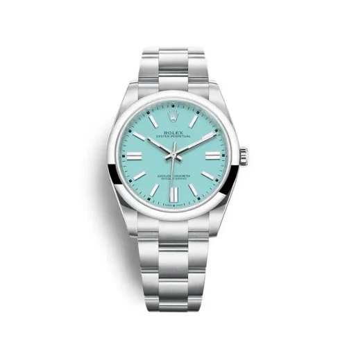 Replica Rolex Oyster Perpetual Lady 41mm Dial Turquoise Blue 124300 - Best shop to buy a Fake Rolex