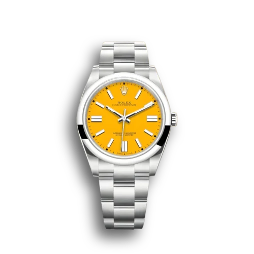 Replica Rolex Oyster Perpetual Lady 41mm Dial Yellow 124300 - Best shop to buy a Fake Rolex