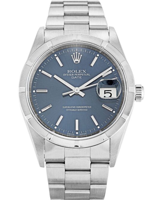 Replica Rolex Oyster Perpetual Date 34mm Dial Blue 15210 - Best shop to buy a Fake Rolex