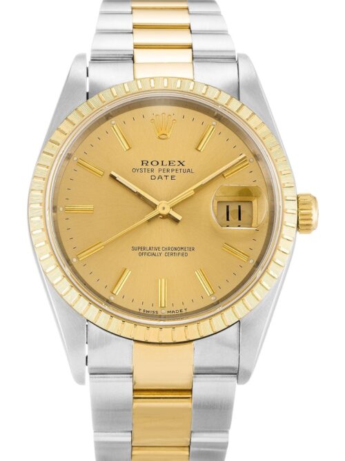 Replica Rolex Oyster Perpetual Date 34mm Dial Champagne 15223 - Best shop to buy a Fake Rolex