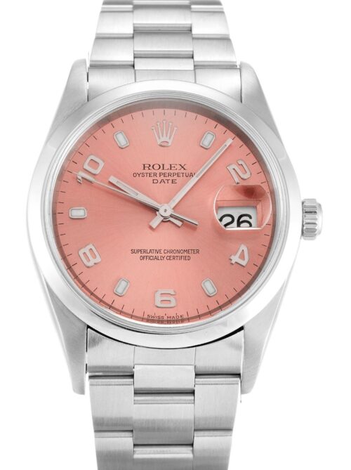 Replica Rolex Oyster Perpetual Date 34mm Dial Salmon 15200 - Best shop to buy a Fake Rolex
