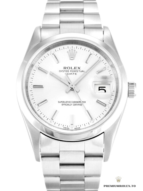 Replica Rolex Oyster Perpetual Date 34mm Dial Silver 15200 - fake Rolex for sale