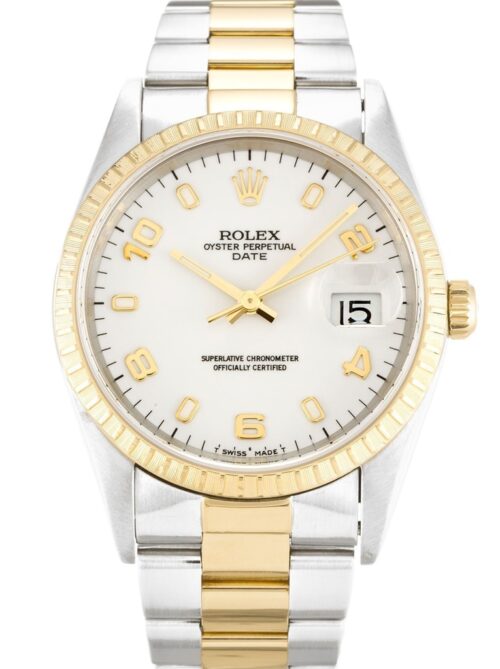 Replica Rolex Oyster Perpetual Date 34mm Dial White 15223 - Best shop to buy a Fake Rolex