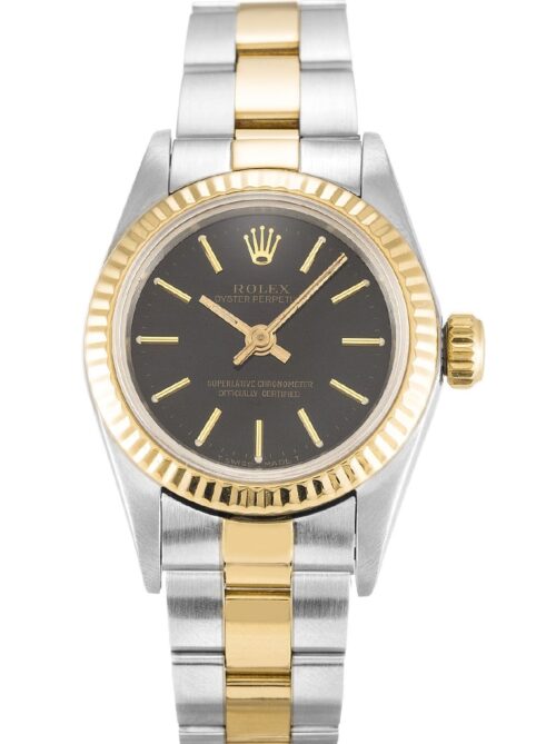Replica Rolex Oyster Perpetual Lady 24mm Dial Black 67193 - Best shop to buy a Fake Rolex