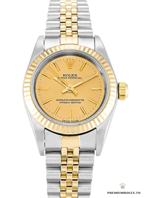 Replica Rolex Oyster Perpetual Lady 24mm Dial Gold 76193 - premium Rolex fake