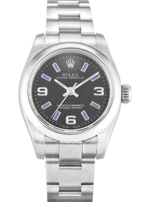 Replica Rolex Oyster Perpetual Lady 26mm Dial Black 176200 - Best shop to buy a Fake Rolex