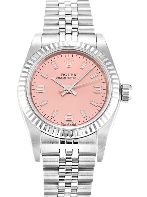 Replica Rolex Oyster Perpetual Lady 26mm Dial Salmon 76094 - Best shop to buy a Fake Rolex