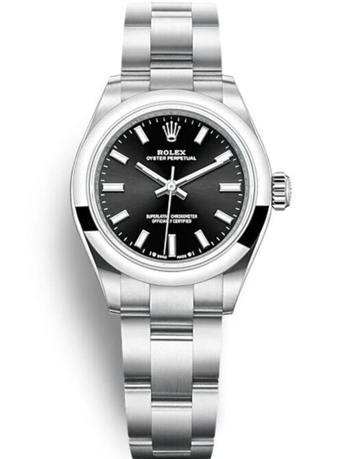 Replica Rolex Oyster Perpetual Lady 28mm Dial Black 276200 - Best shop to buy a Fake Rolex