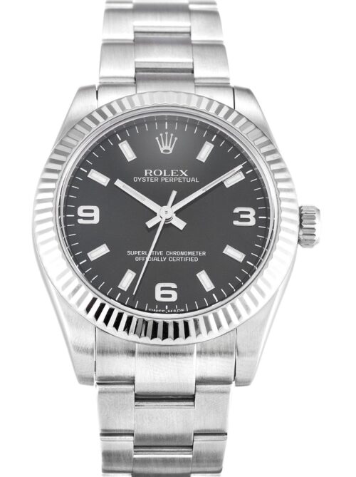 Replica Rolex Oyster Perpetual Lady 31mm Dial Black 177234 - Best shop to buy a Fake Rolex