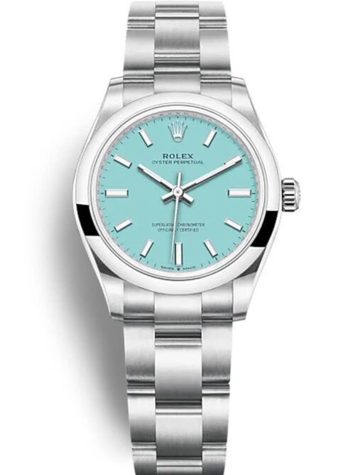 Replica Rolex Oyster Perpetual Lady 31mm Dial Turquoise Blue 277200 - Best shop to buy a Fake Rolex