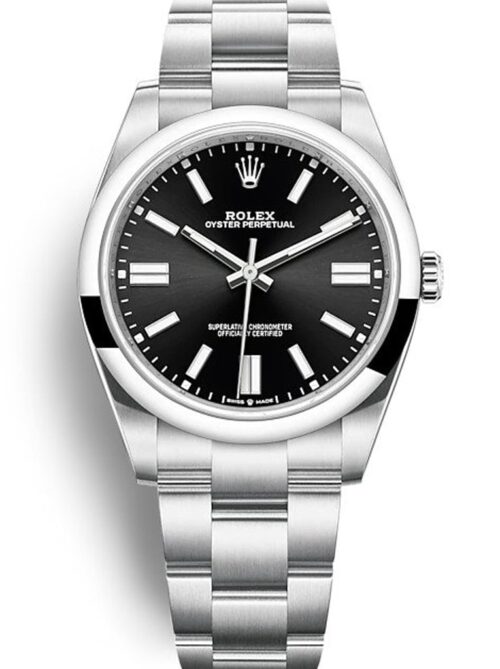 Replica Rolex Oyster Perpetual Lady 34mm Dial Black 124200 - Best shop to buy a Fake Rolex