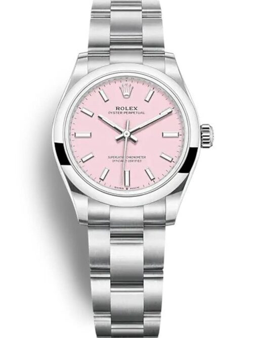Replica Rolex Oyster Perpetual Lady 34mm Dial Candy Pink 124200 - Best shop to buy a Fake Rolex