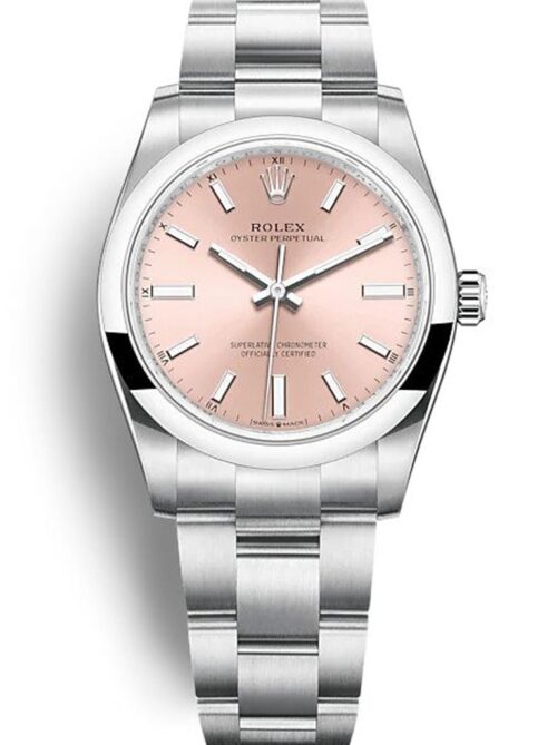 Replica Rolex Oyster Perpetual Lady 34mm Dial Pink 124200 - Best shop to buy a Fake Rolex