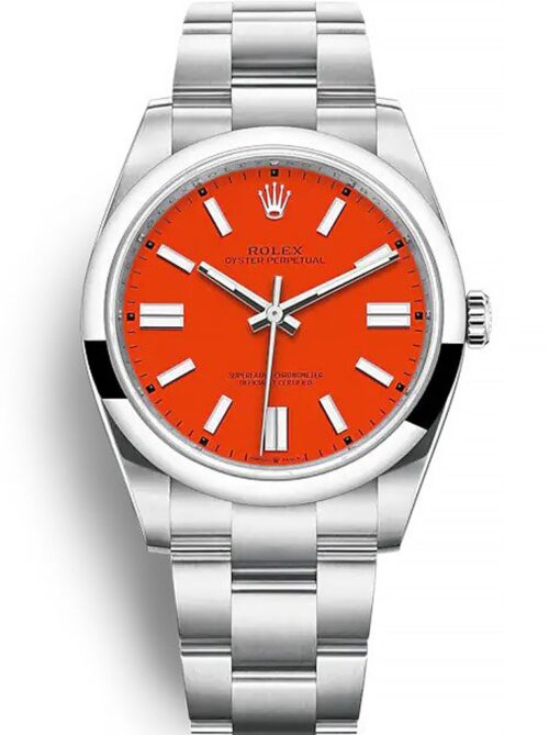 Replica Rolex Oyster Perpetual Lady 36mm Dial Coral Red 126000 - Best shop to buy a Fake Rolex