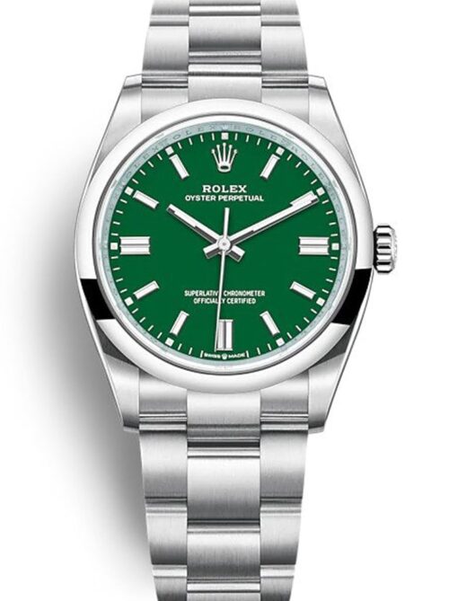 Replica Rolex Oyster Perpetual Lady 36mm Dial Green 126000 - Best shop to buy a Fake Rolex