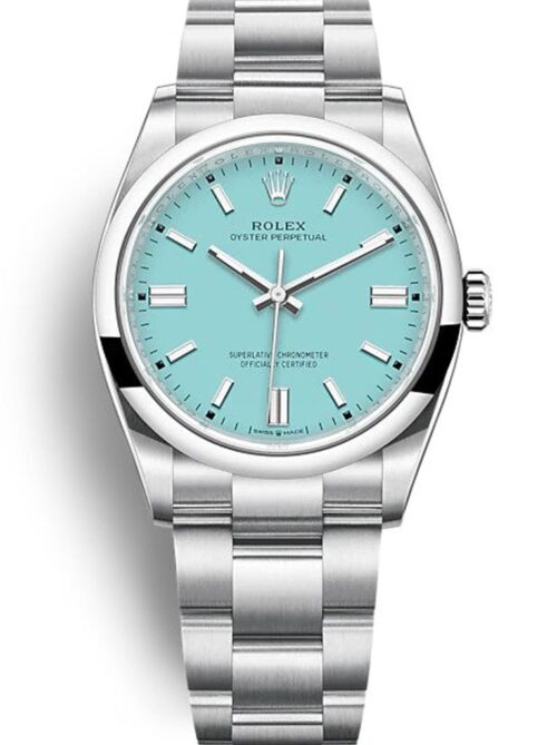 Replica Rolex Oyster Perpetual Lady 36mm Dial Turquoise Blue 126000 - Best shop to buy a Fake Rolex
