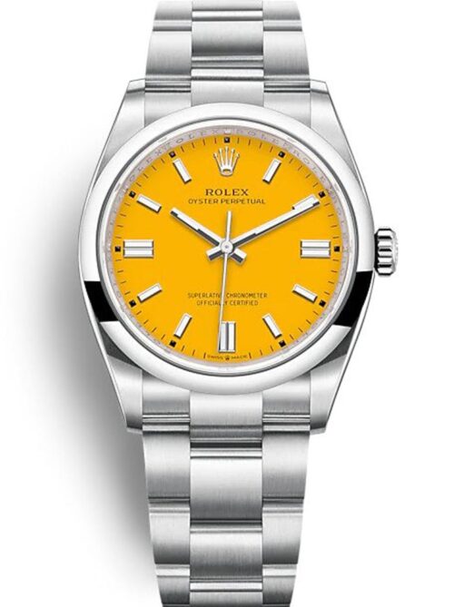 Replica Rolex Oyster Perpetual Lady 36mm Dial Yellow 126000 - Best shop to buy a Fake Rolex