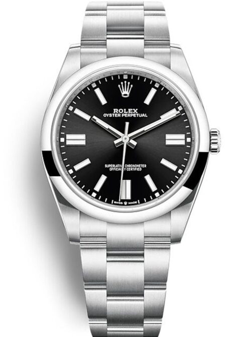 Replica Rolex Oyster Perpetual Lady 41mm Dial Black 124300 - Best shop to buy a Fake Rolex