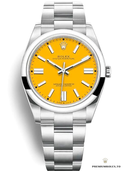 Replica Rolex Oyster Perpetual Lady 41mm Dial Yellow 124300 - high-end Rolex imitation