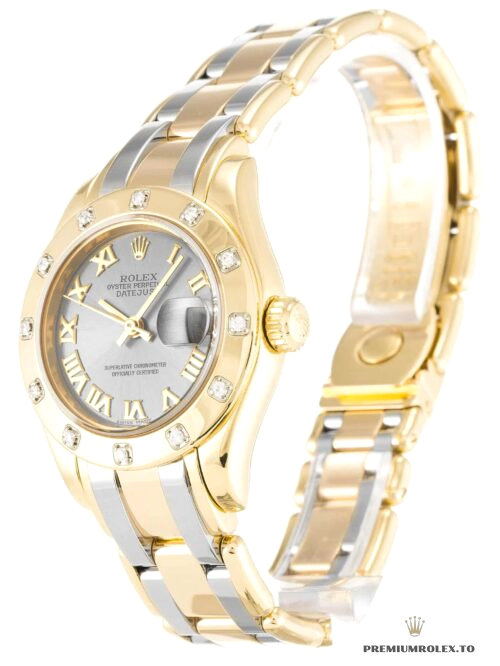 Replica Rolex Pearlmaster 28mm Dial Rhodium 80318 - fake Rolex for sale