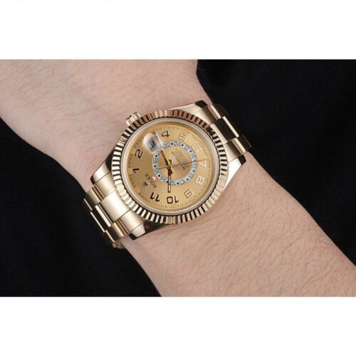 Replica Rolex Sky-Dweller 80243 41mm Gold Dial - Best shop to buy a Fake Rolex