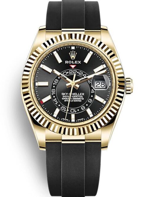Replica Rolex Sky-Dweller 326238 42mm Black Dial - Best shop to buy a Fake Rolex