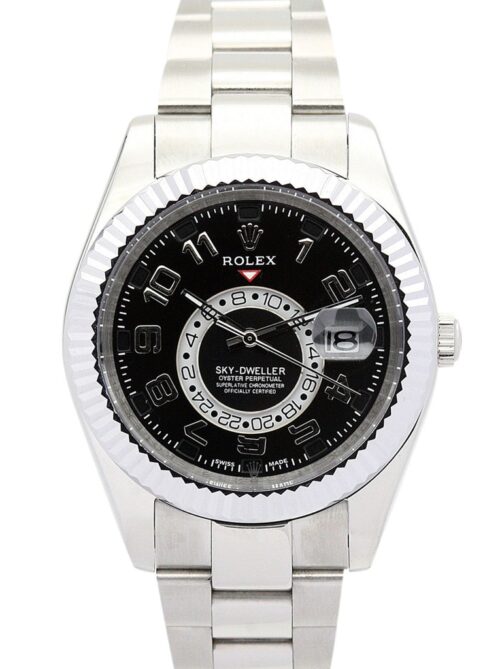 Replica Rolex Sky-Dweller 326938 42mm Black Dial - Best shop to buy a Fake Rolex