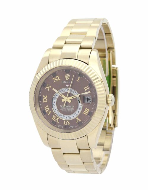 Replica Rolex Sky-Dweller 326938 42mm Brown Dial - Best shop to buy a Fake Rolex