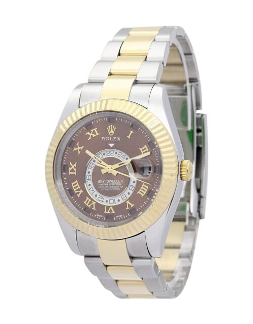Replica Rolex Sky-Dweller 42mm Brown Dial 326938 - Best shop to buy a Fake Rolex