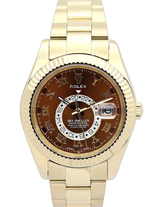 Replica Rolex Sky-Dweller 326938 42mm Brown Dial - Best shop to buy a Fake Rolex