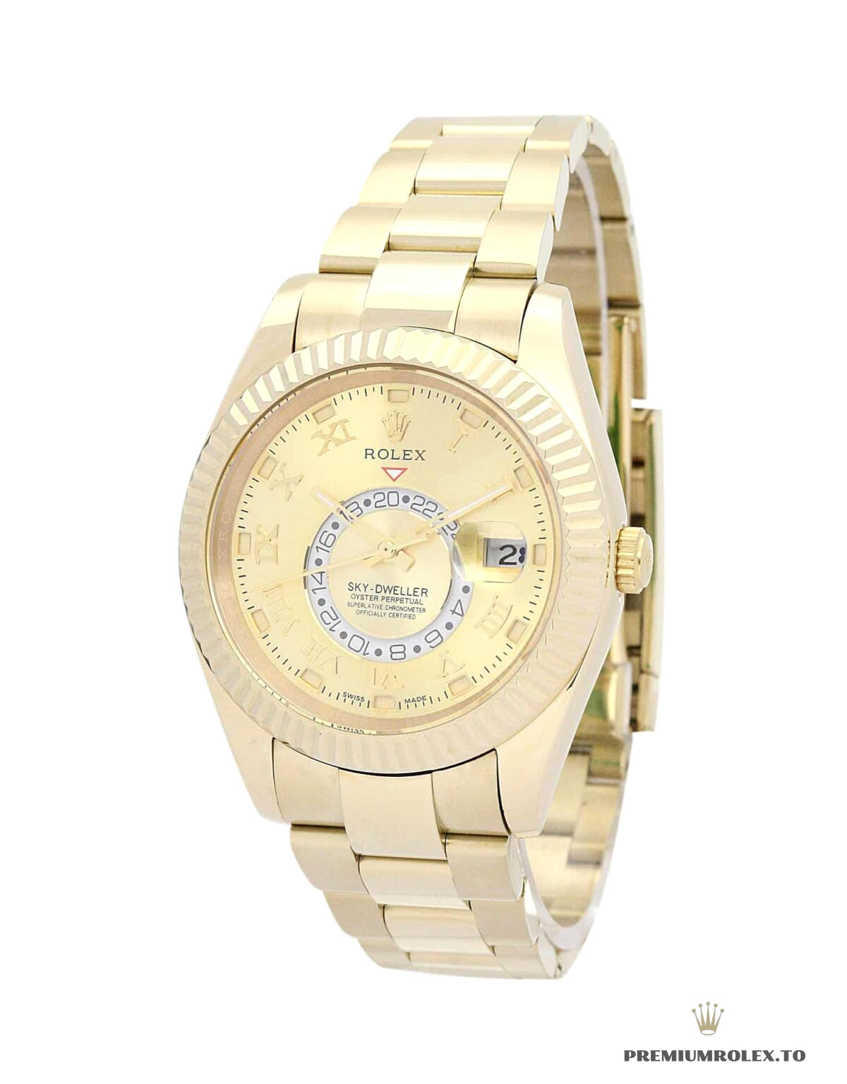 Replica Rolex Sky-Dweller 42mm Champagne Dial 326938 - high-end Rolex imitation